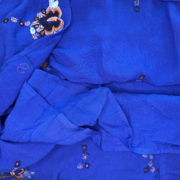 NWT Free People Embroidered Oxford Dress in Cobalt Blue Size Small - Picture 8 of 11
